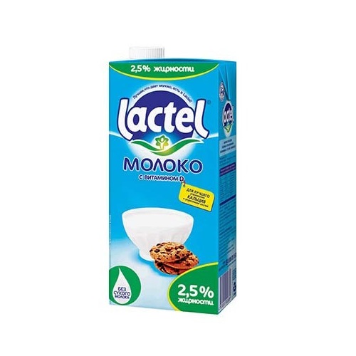 Молоко Lactel с витамином D 2,5%, 1л